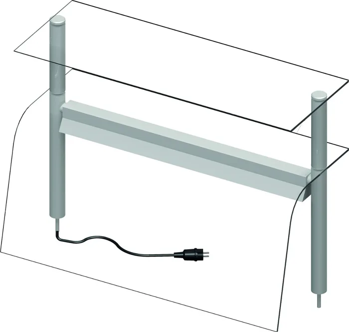 Kahekordne neutraalne vitriin (kumer klaas) LED-iga 790 mm